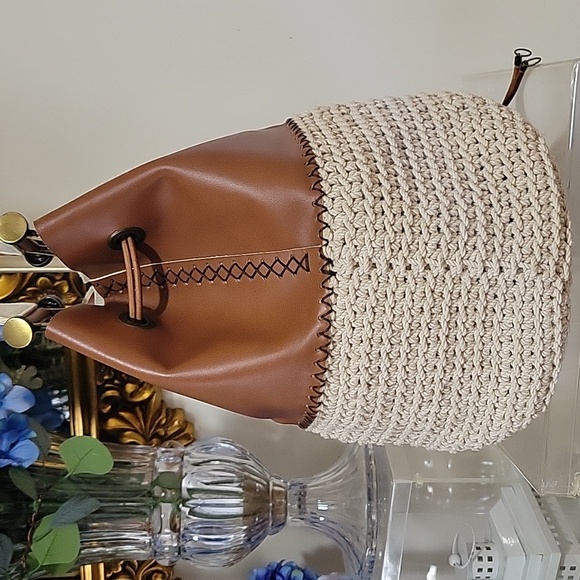 CROCHETANDLEATHERDRAWSTINGBAG 🥰🤗 - Picture 11 of 16